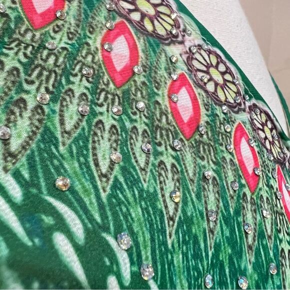 Original Green Embellished Short Round Kaftan OS - Picture 11 of 16